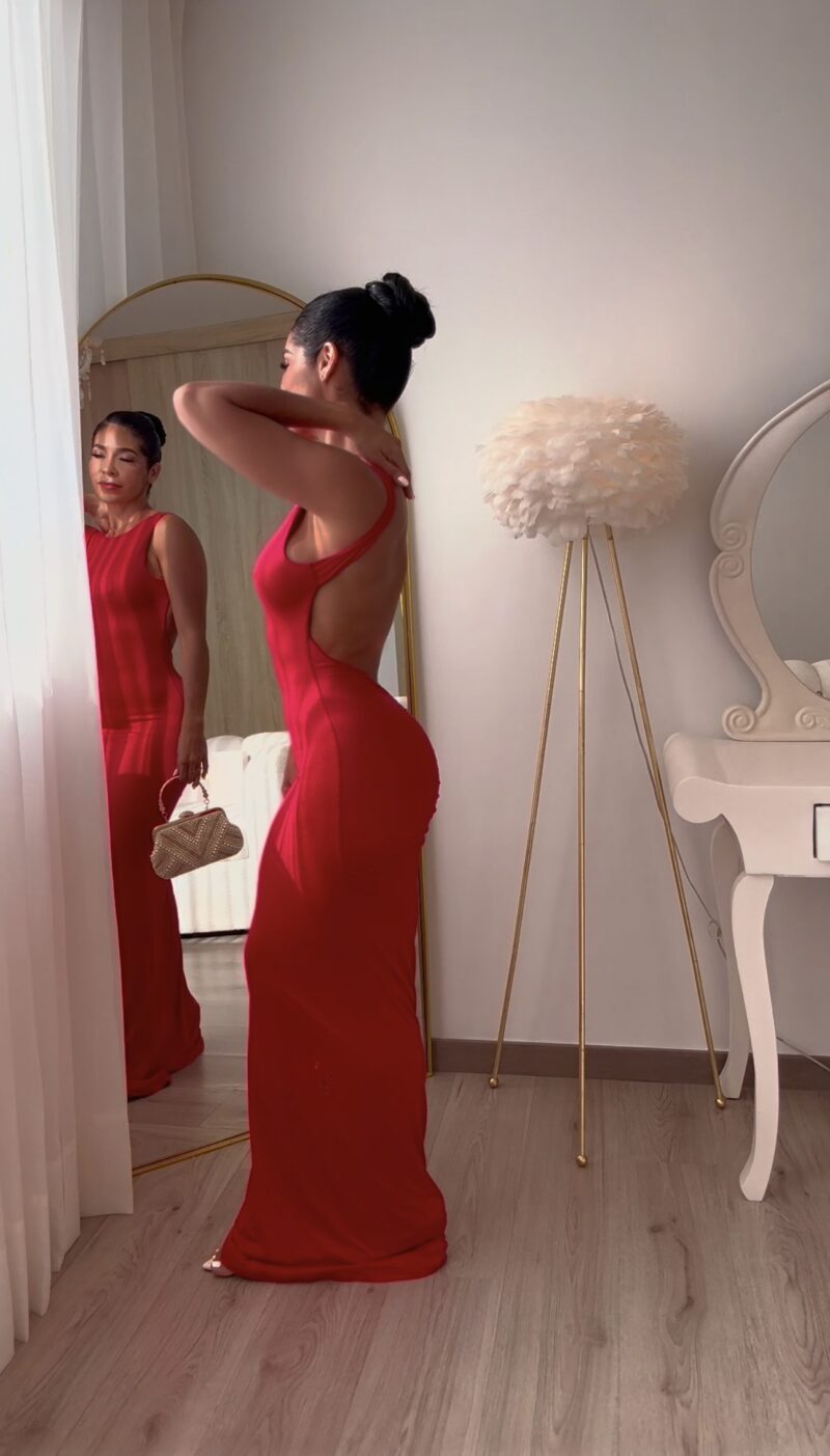 VESTIDO SILOUTHESHOP ROJO LARGO REF:4098 - Imagen 2
