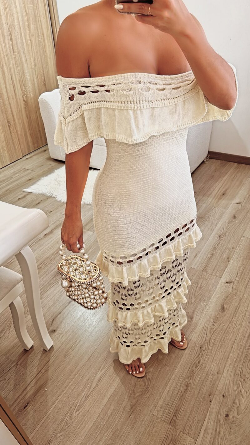 VESTIDO HILO CREMA REF:4695 T.U - Imagen 3