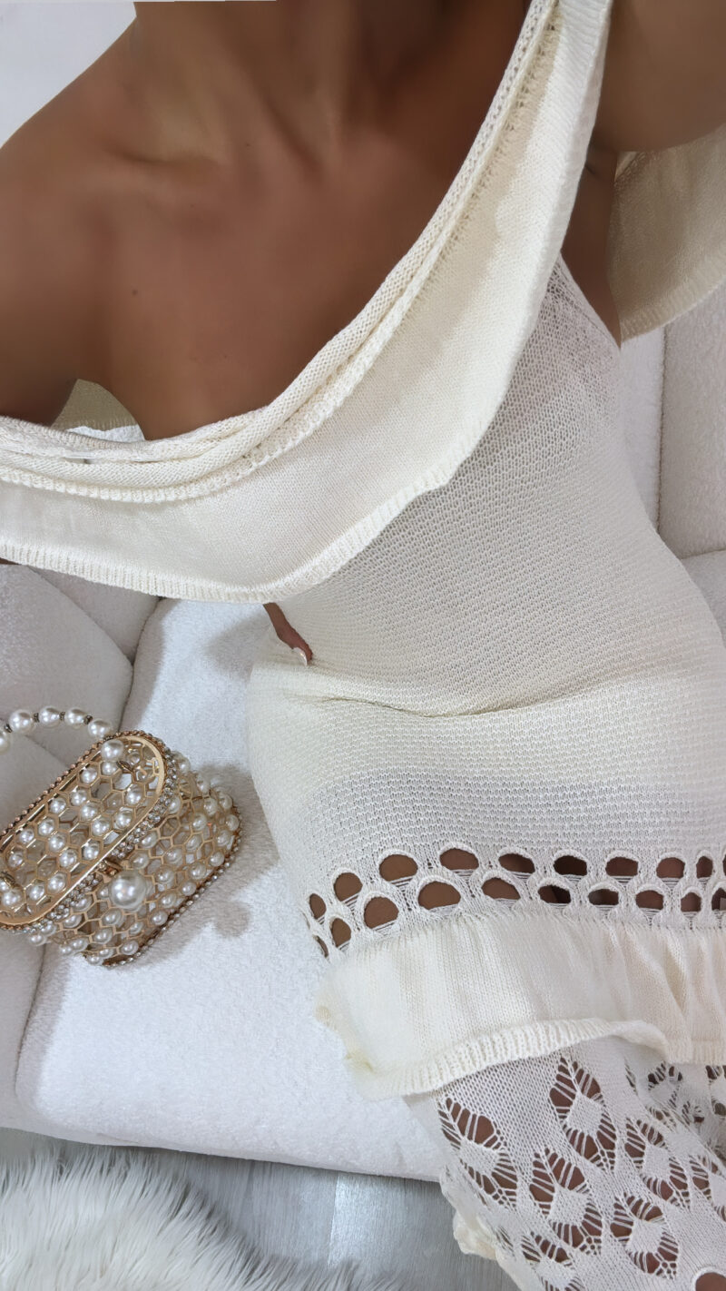 VESTIDO HILO CREMA REF:4695 T.U - Imagen 2