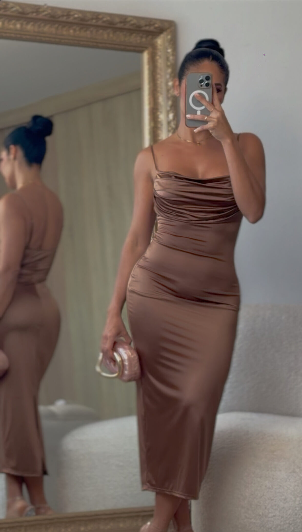 VESTIDO MIDI CAFE REF:79229