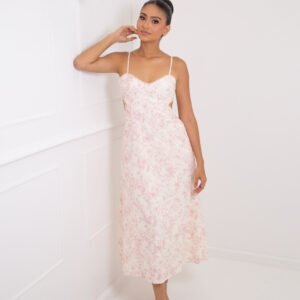 VESTIDO CREMA FLORAL REF:0068