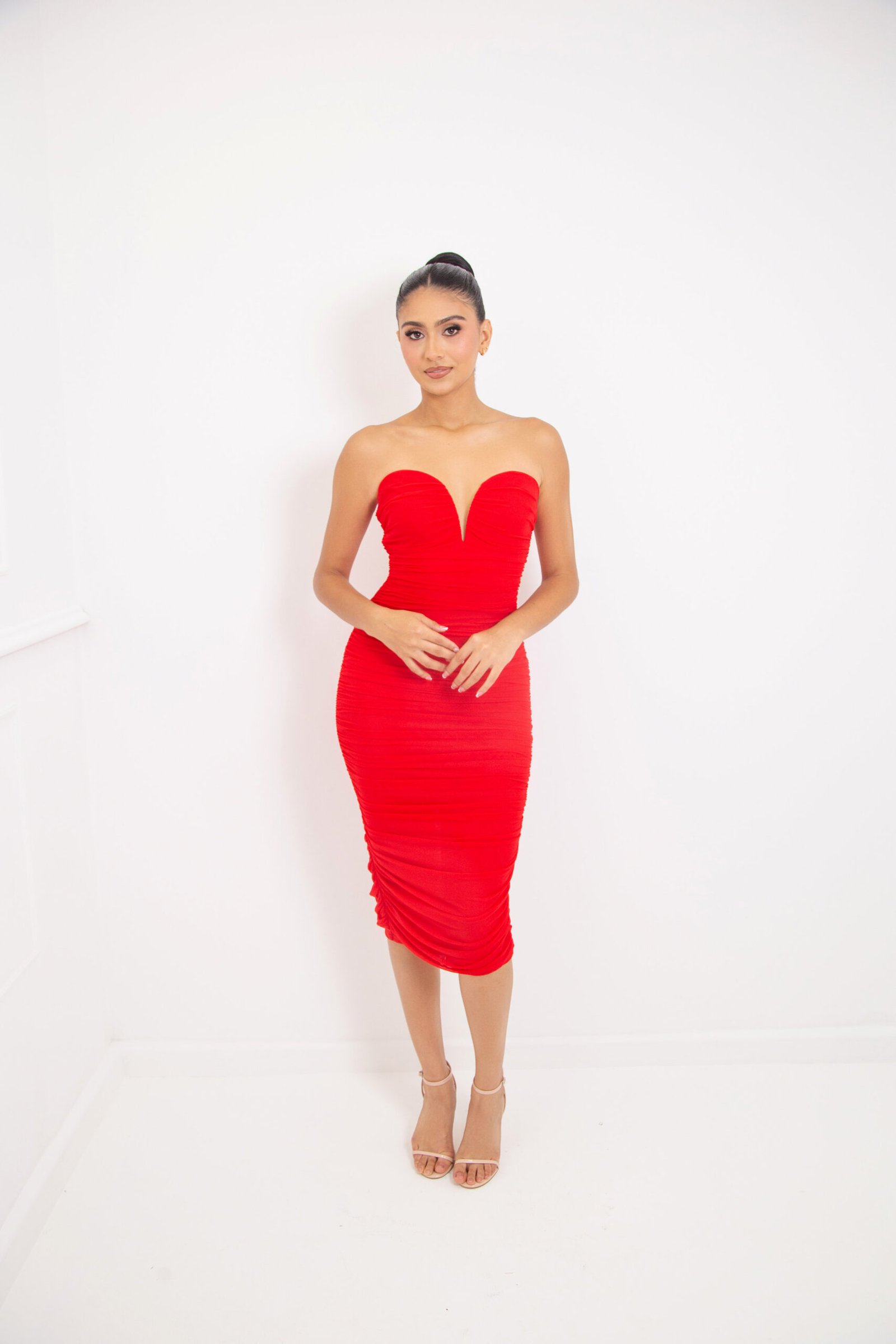 VESTIDO MESH ROJO REF:77088