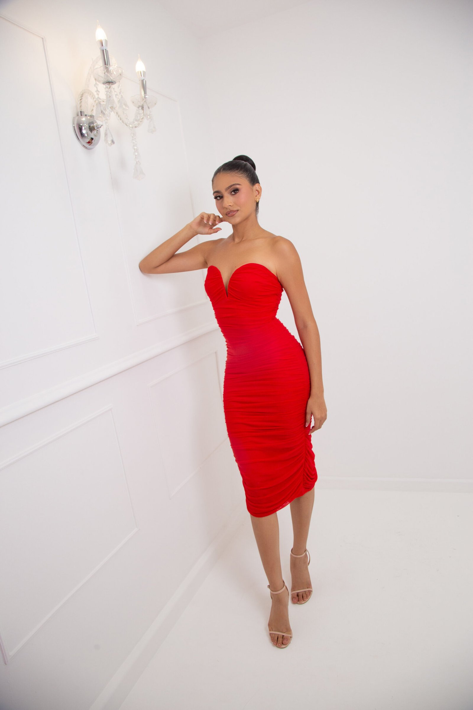 VESTIDO MESH ROJO REF:77088 - Imagen 2