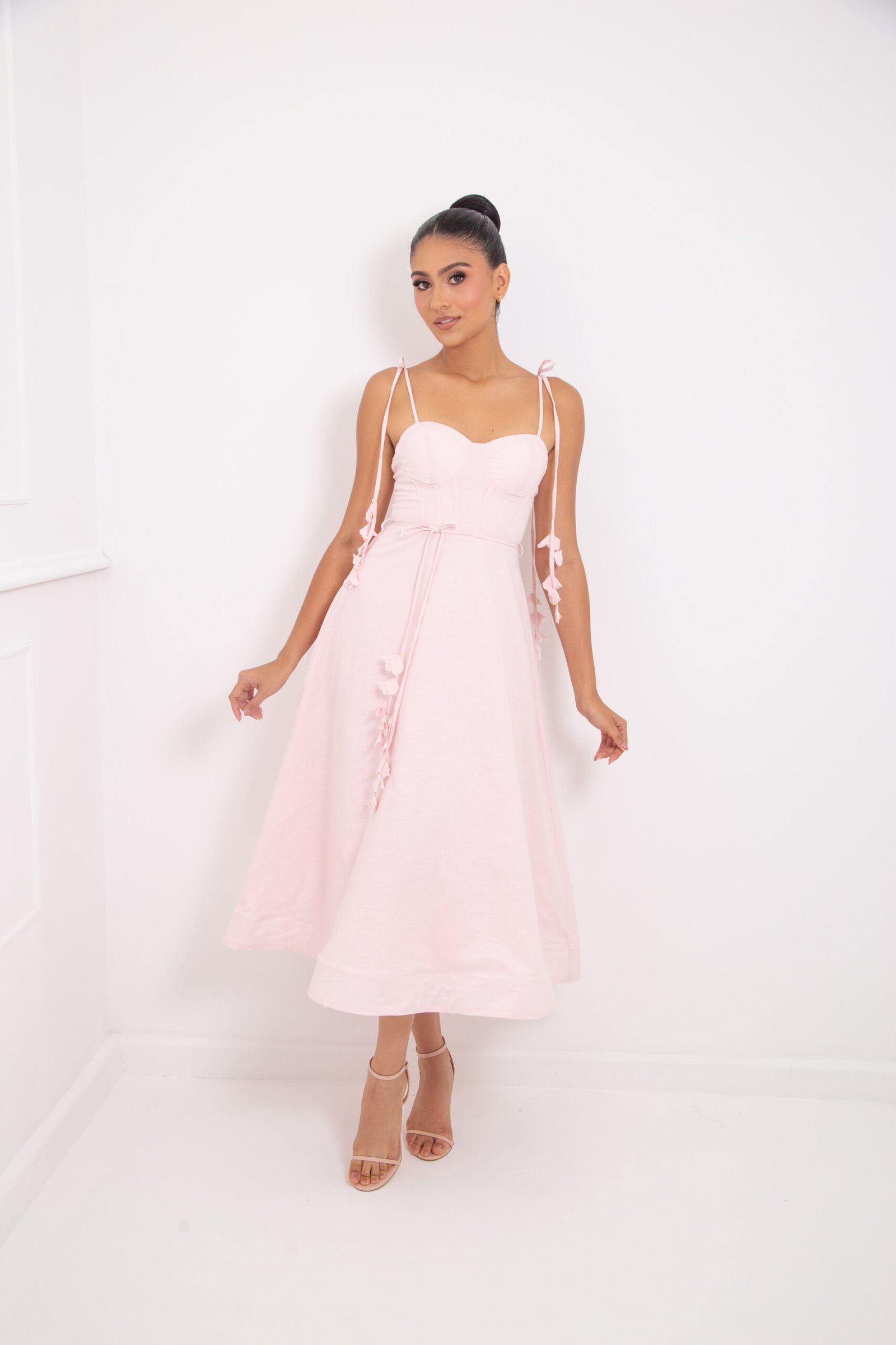 VESTIDO LINO ROSA REF:1003