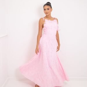 VESTIDO OJALILLO ROSA REF:14863