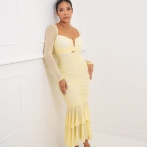 VESTIDO MIDI AMARILLO REF:3058