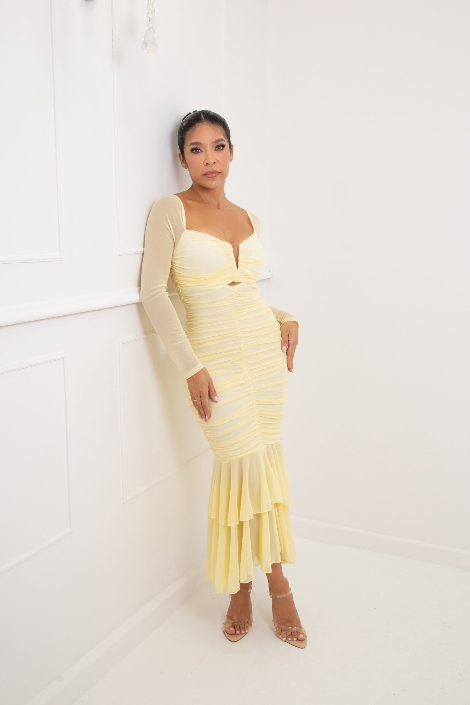 VESTIDO MIDI AMARILLO REF:3058