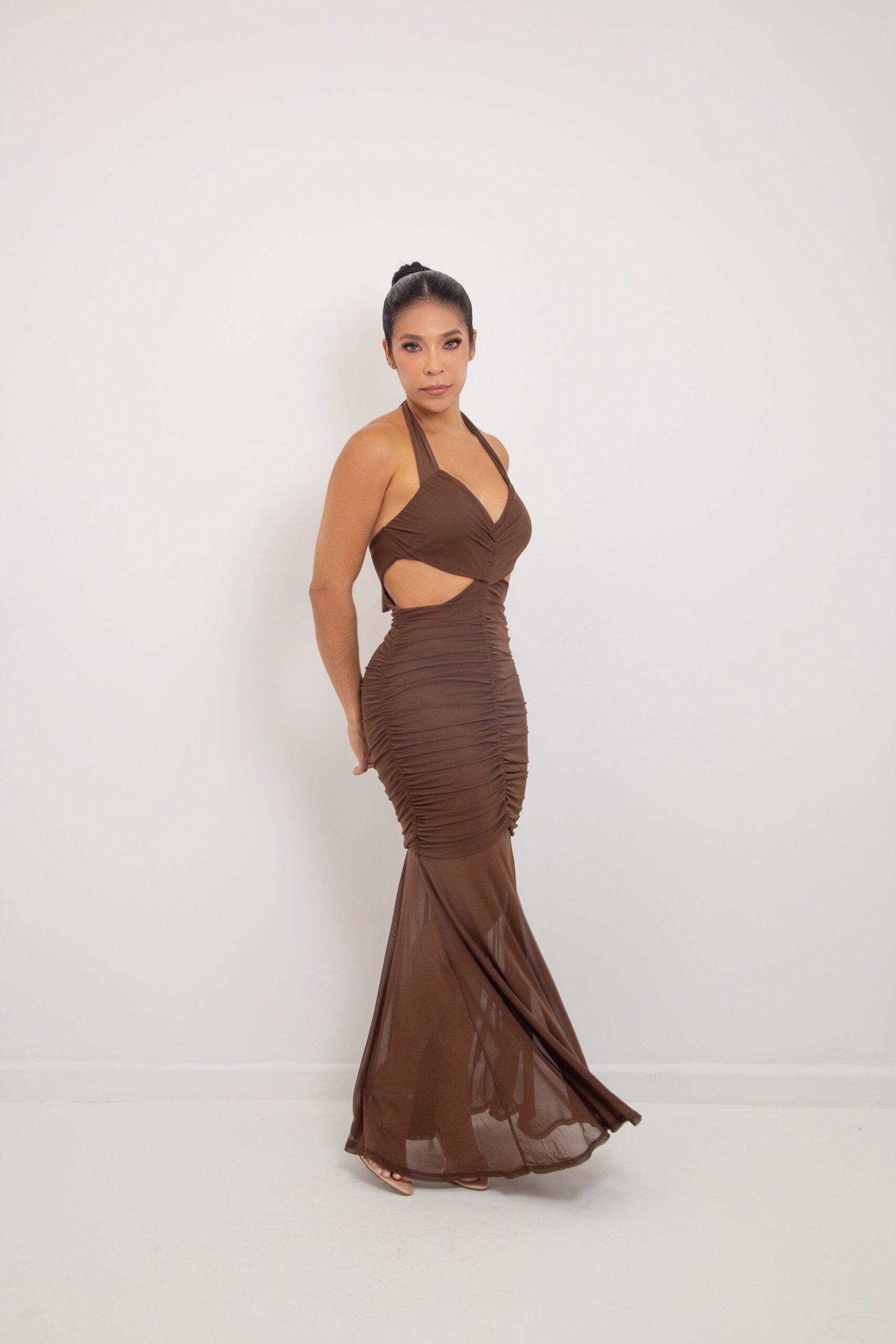 VESTIDO MESH CAFE REF:40000