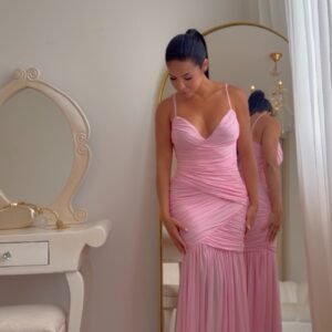 VESTIDO MESH ROSA REF:6515