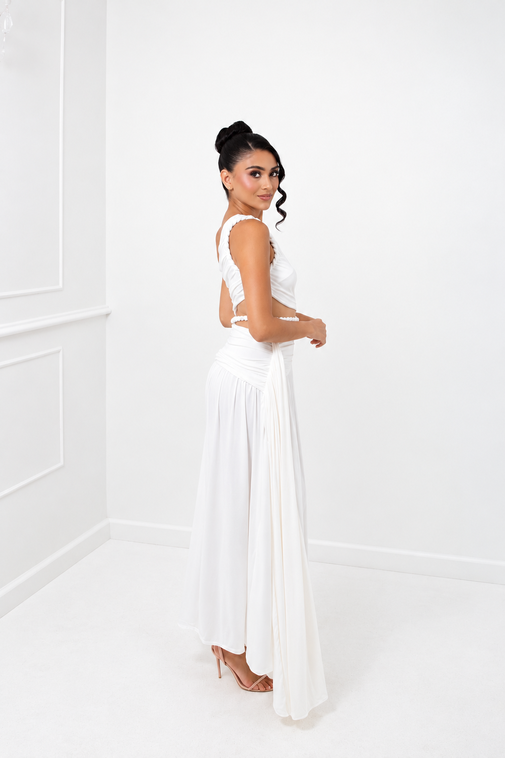 VESTIDO BLANCO TRENZA REF:3304 - Imagen 2