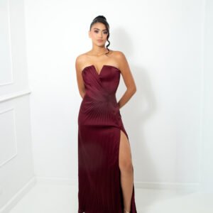 VESTIDO SEDA VINO REF:25133