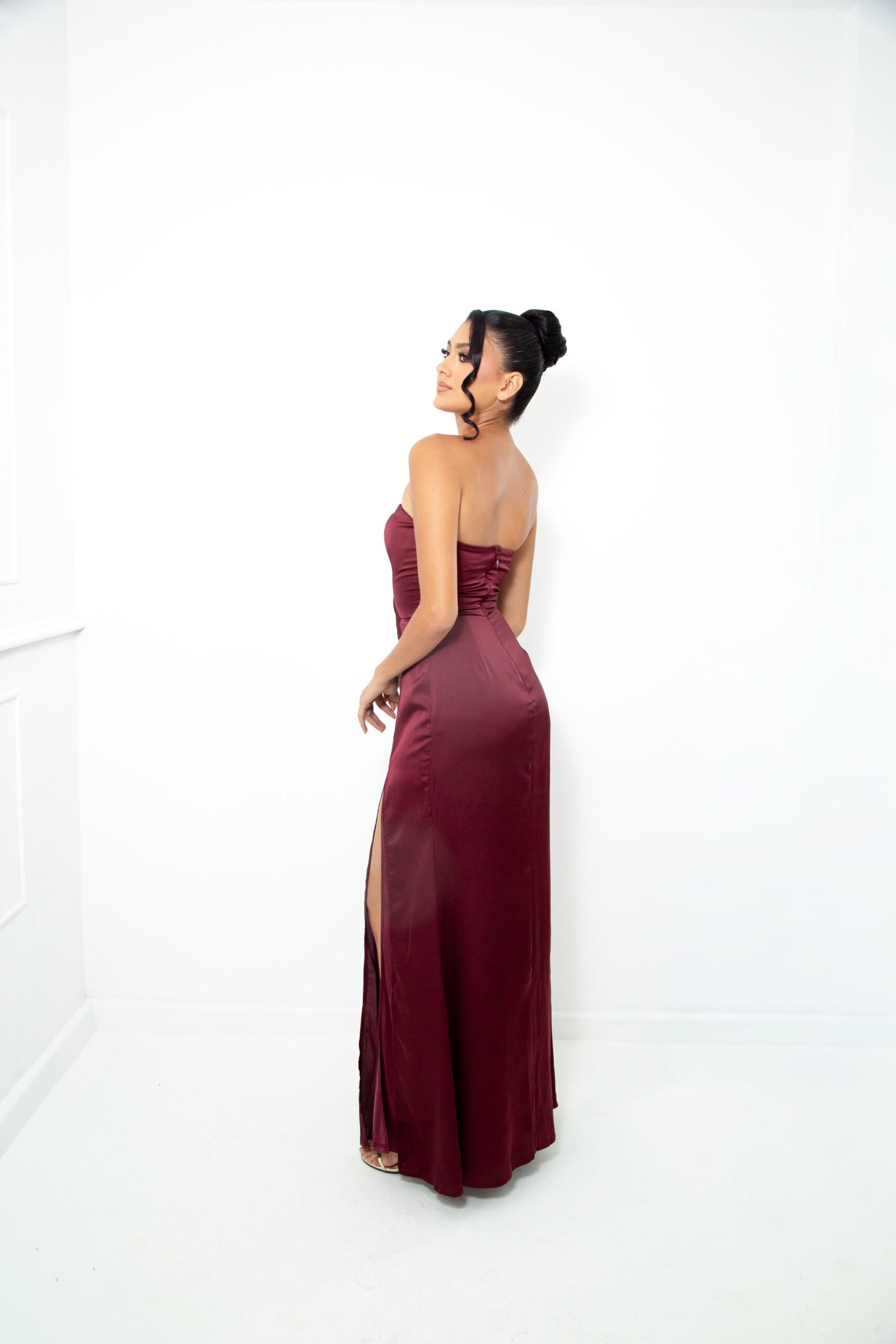 VESTIDO SEDA VINO REF:25133 - Imagen 3