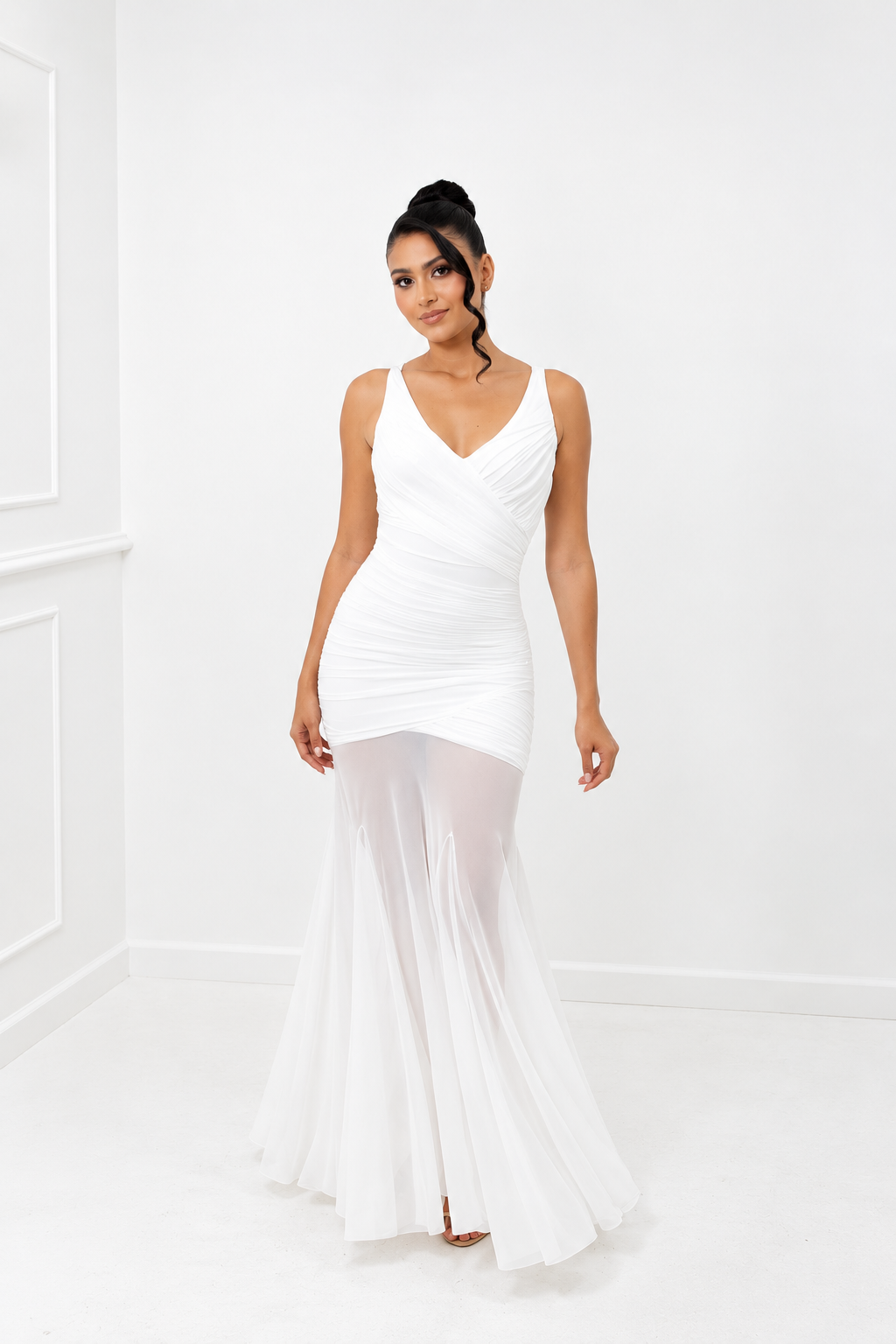 VESTIDO BLANCO MESH REF:12729